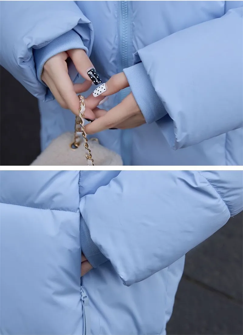 2027 Winter New Down Coat Women Parkas Fashion Long Hooded Outerwear Female Cotton-padded Padded Jacket Loose Ladies Overwear