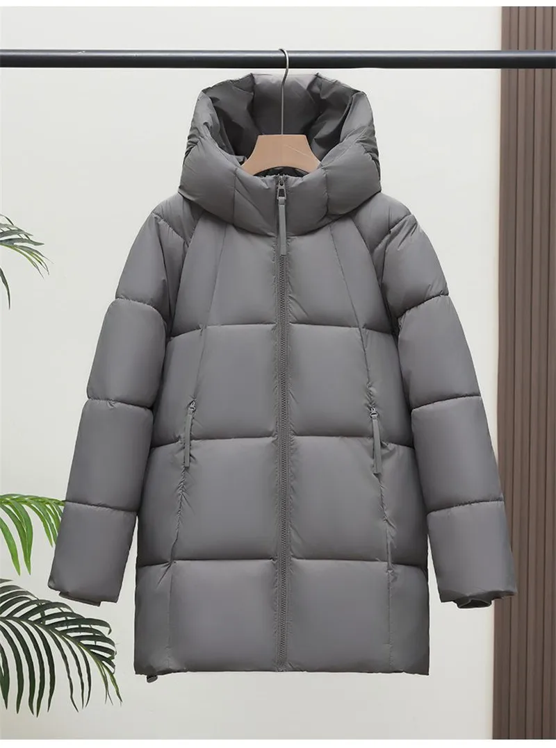 2027 Winter New Down Coat Women Parkas Fashion Long Hooded Outerwear Female Cotton-padded Padded Jacket Loose Ladies Overwear