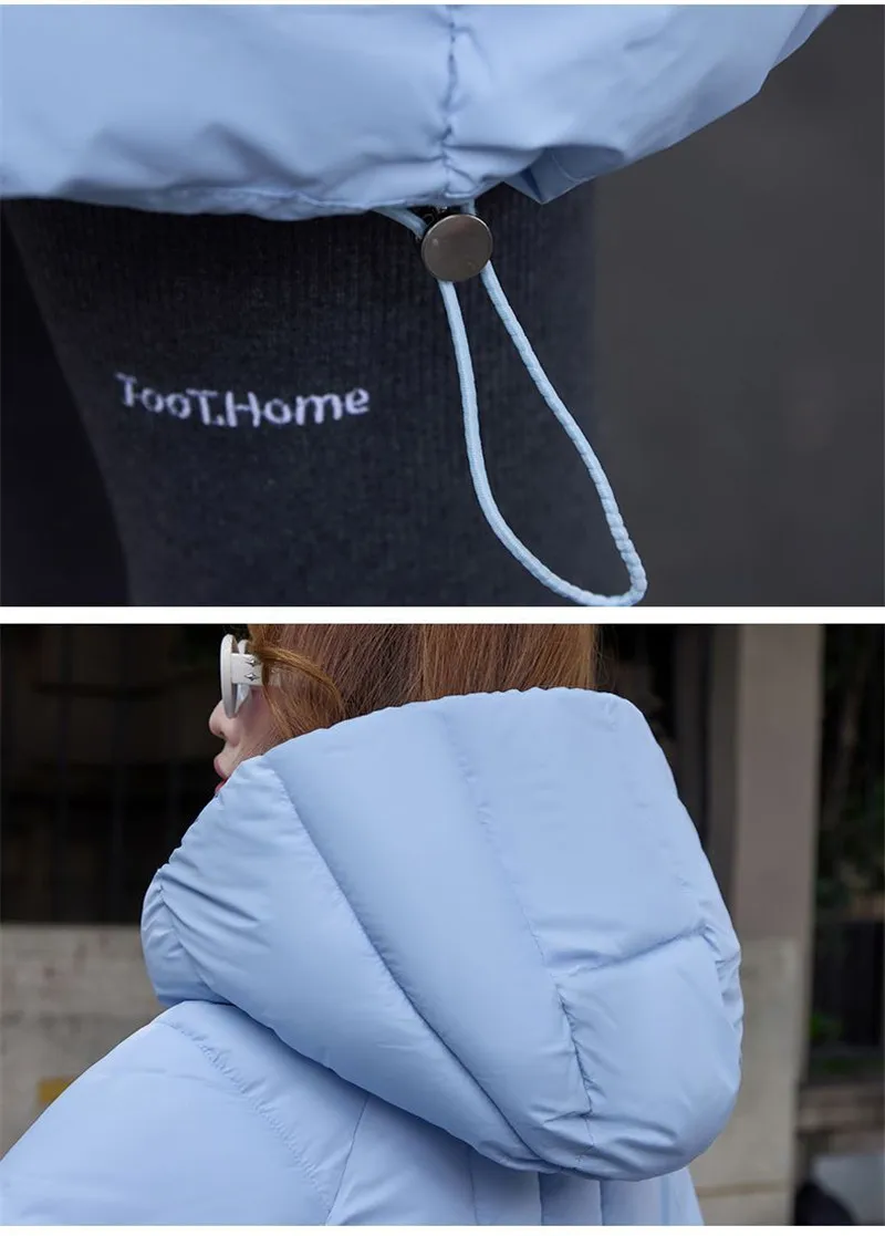 2027 Winter New Down Coat Women Parkas Fashion Long Hooded Outerwear Female Cotton-padded Padded Jacket Loose Ladies Overwear