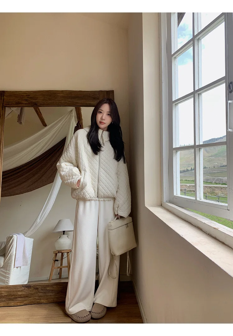 Lightweight Quilted Hooded Padded Jacket Women Autumn Winter Korean Loose Warm Outerwear Woman Solid Color Casual Cotton Jacket