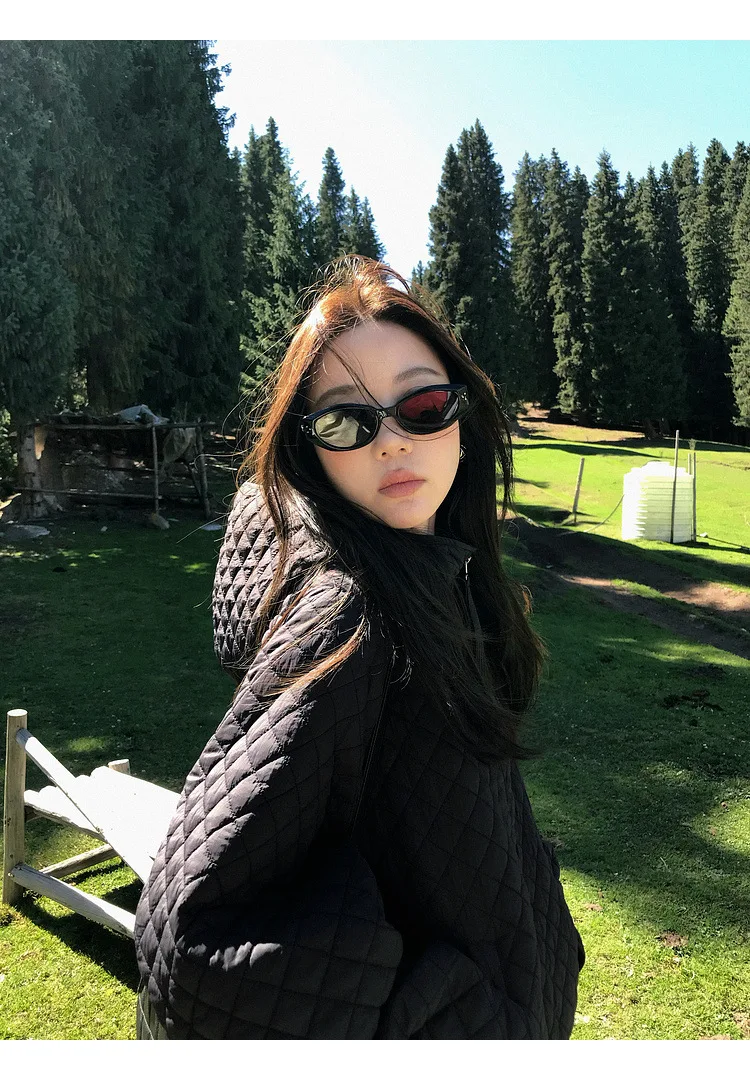 Lightweight Quilted Hooded Padded Jacket Women Autumn Winter Korean Loose Warm Outerwear Woman Solid Color Casual Cotton Jacket