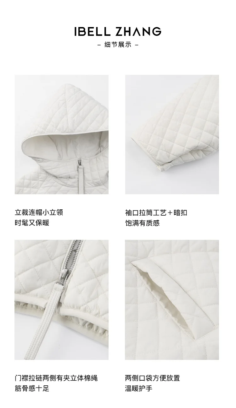 Lightweight Quilted Hooded Padded Jacket Women Autumn Winter Korean Loose Warm Outerwear Woman Solid Color Casual Cotton Jacket
