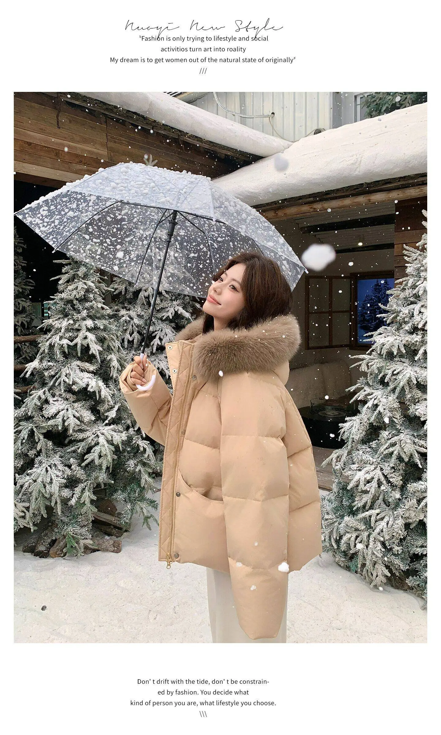 Fashion Faux Fur Collar Hooded Short Puffer Jacket Women 2026 Winter Thicken Parkas Woman Korean Solid Big Pocket Padded Coat