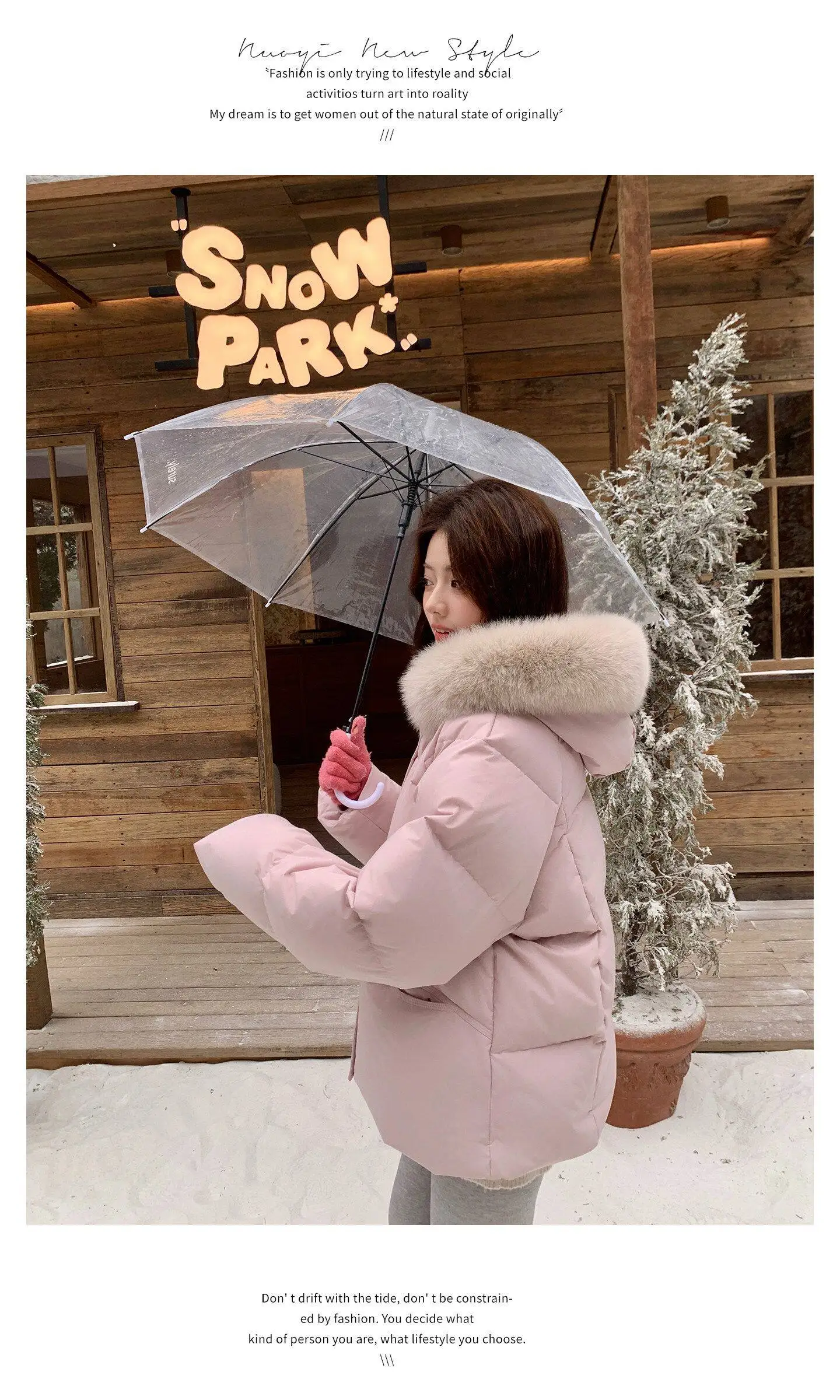 Fashion Faux Fur Collar Hooded Short Puffer Jacket Women 2026 Winter Thicken Parkas Woman Korean Solid Big Pocket Padded Coat