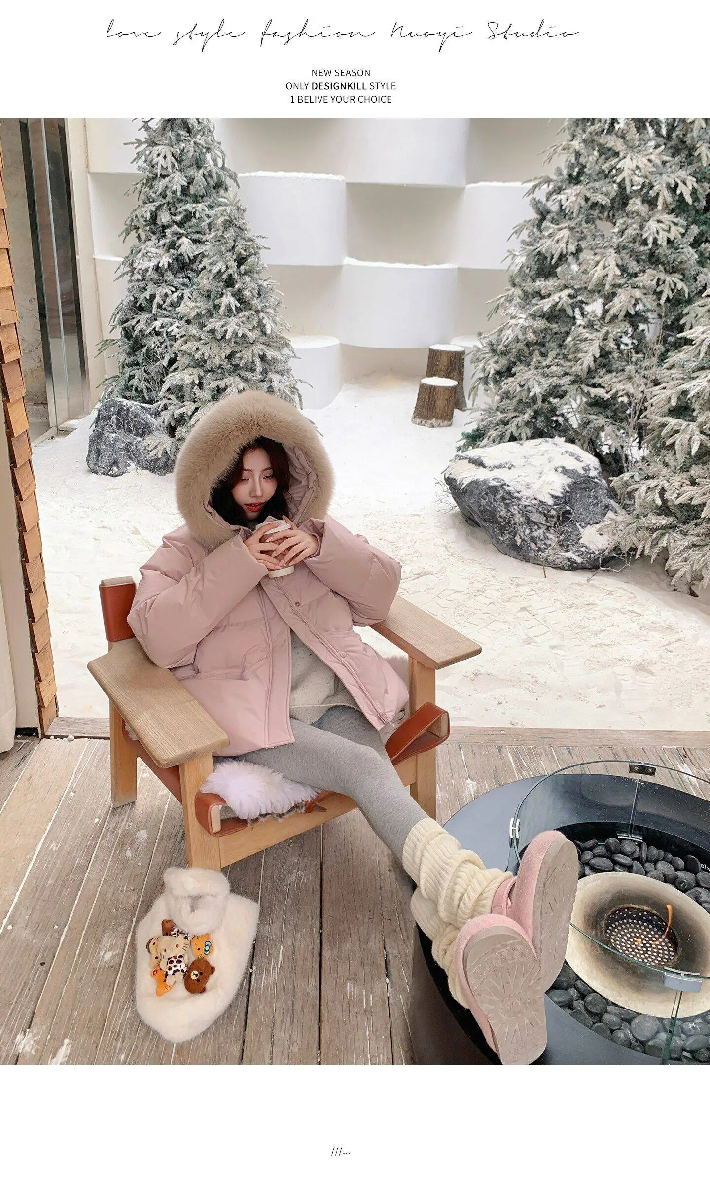 Fashion Faux Fur Collar Hooded Short Puffer Jacket Women 2026 Winter Thicken Parkas Woman Korean Solid Big Pocket Padded Coat