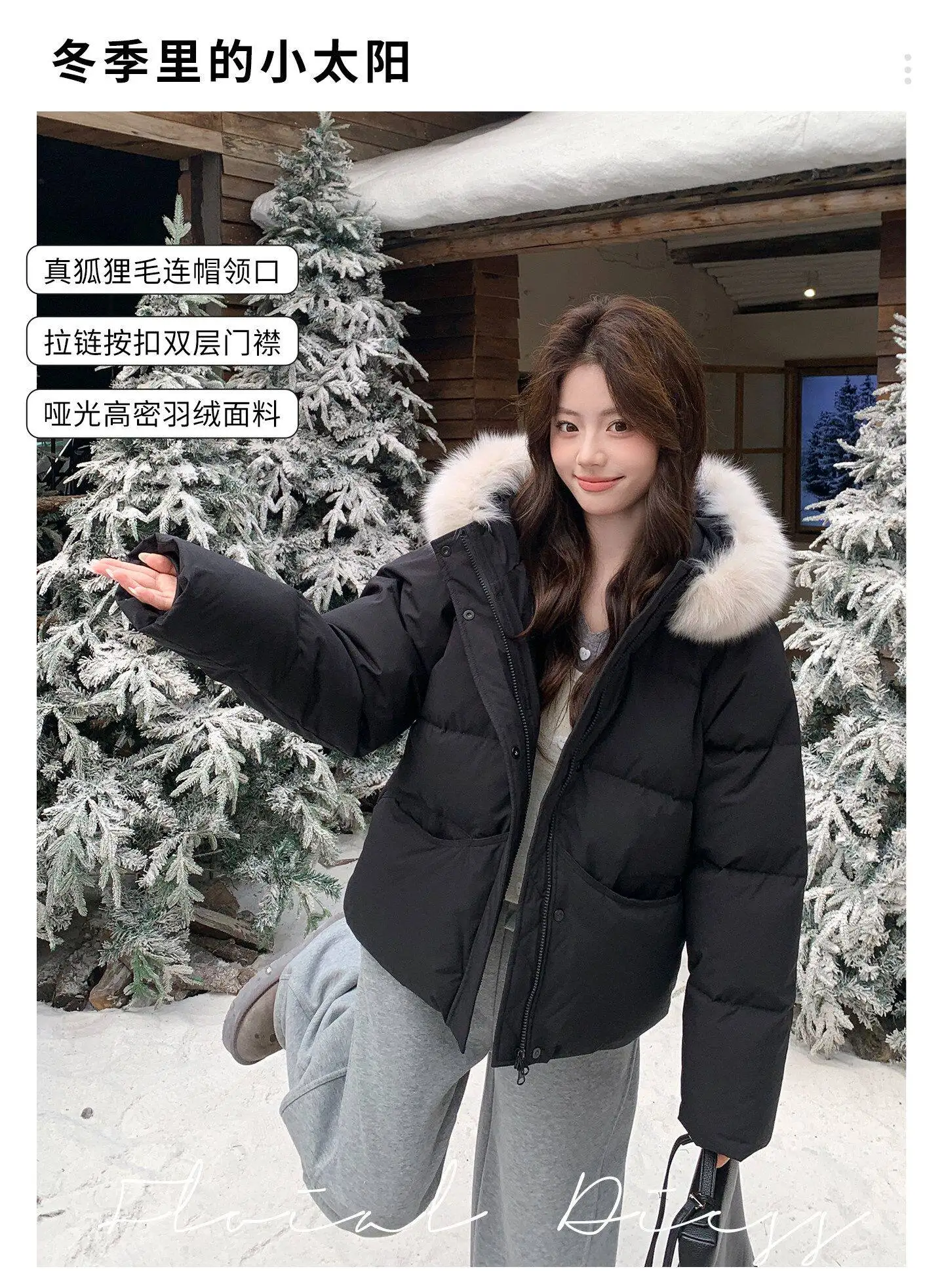 Fashion Faux Fur Collar Hooded Short Puffer Jacket Women 2026 Winter Thicken Parkas Woman Korean Solid Big Pocket Padded Coat