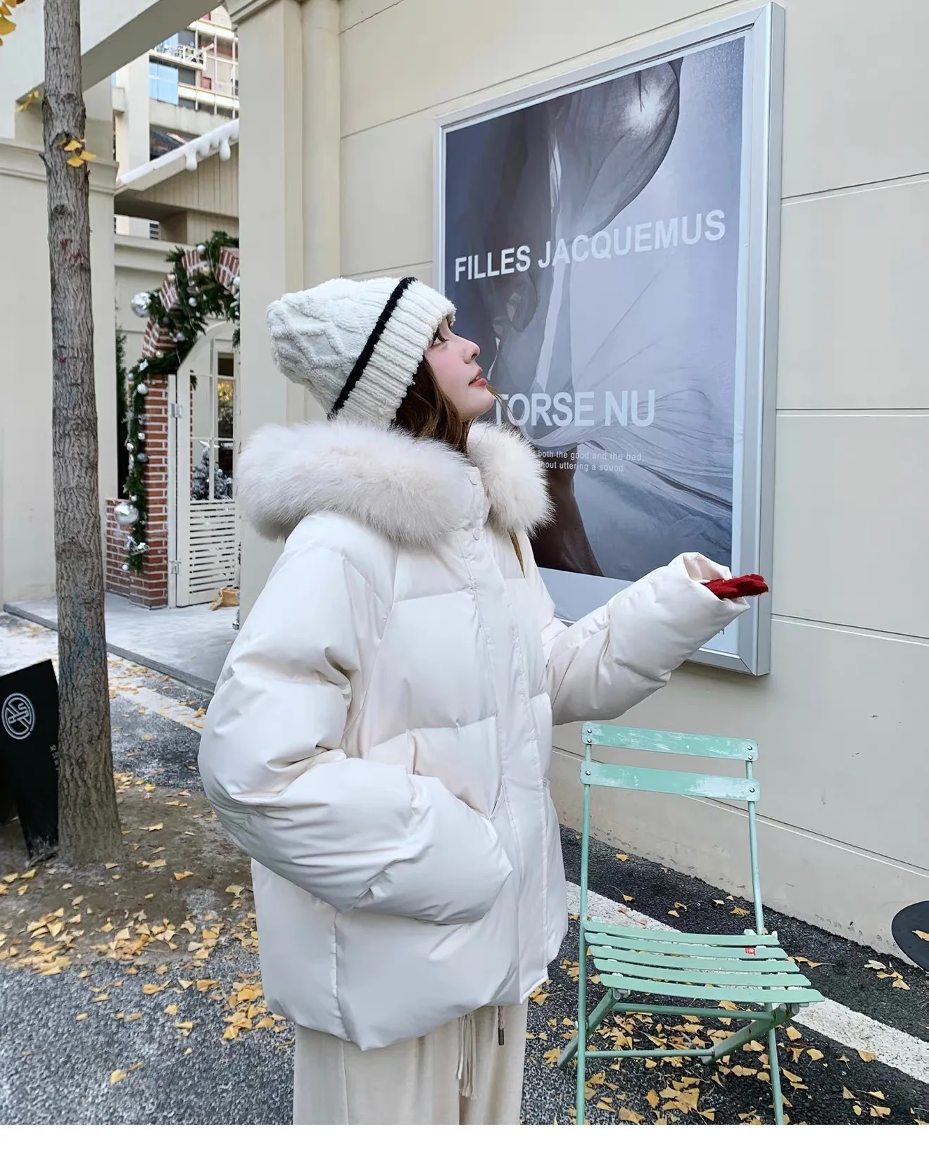 Fashion Faux Fur Collar Hooded Short Puffer Jacket Women 2026 Winter Thicken Parkas Woman Korean Solid Big Pocket Padded Coat