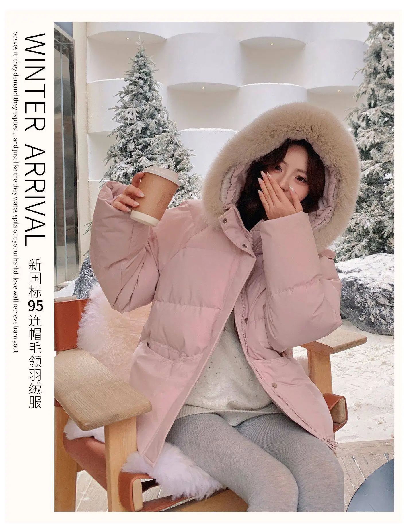 Fashion Faux Fur Collar Hooded Short Puffer Jacket Women 2026 Winter Thicken Parkas Woman Korean Solid Big Pocket Padded Coat