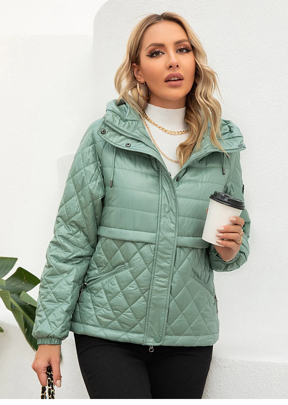 GASMAN 2022 Women's spring jacket fashion casual Short parka Thin Cotton hooded Coat women ladies jackets Warm outwear 21159