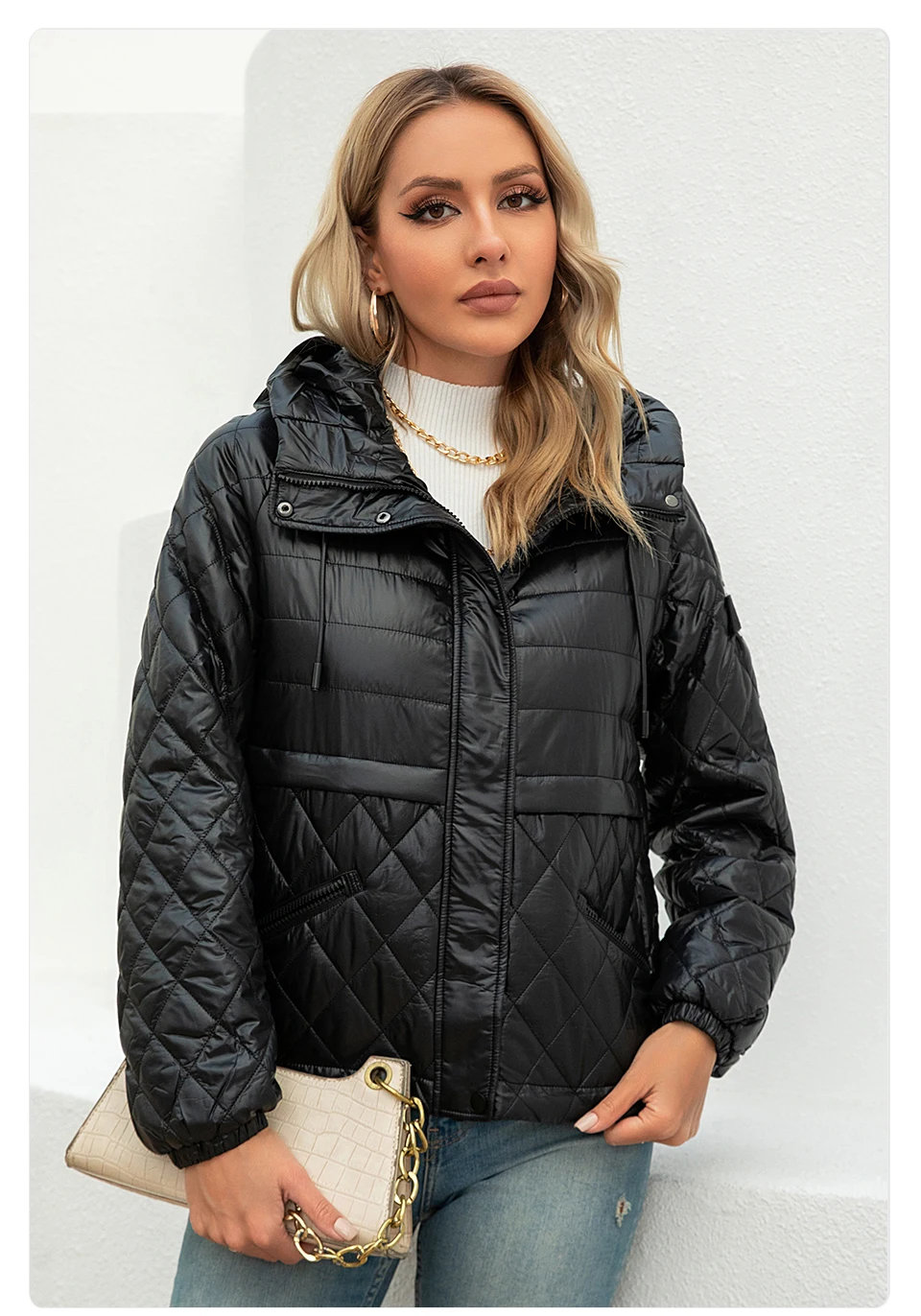 GASMAN 2022 Women's spring jacket fashion casual Short parka Thin Cotton hooded Coat women ladies jackets Warm outwear 21159