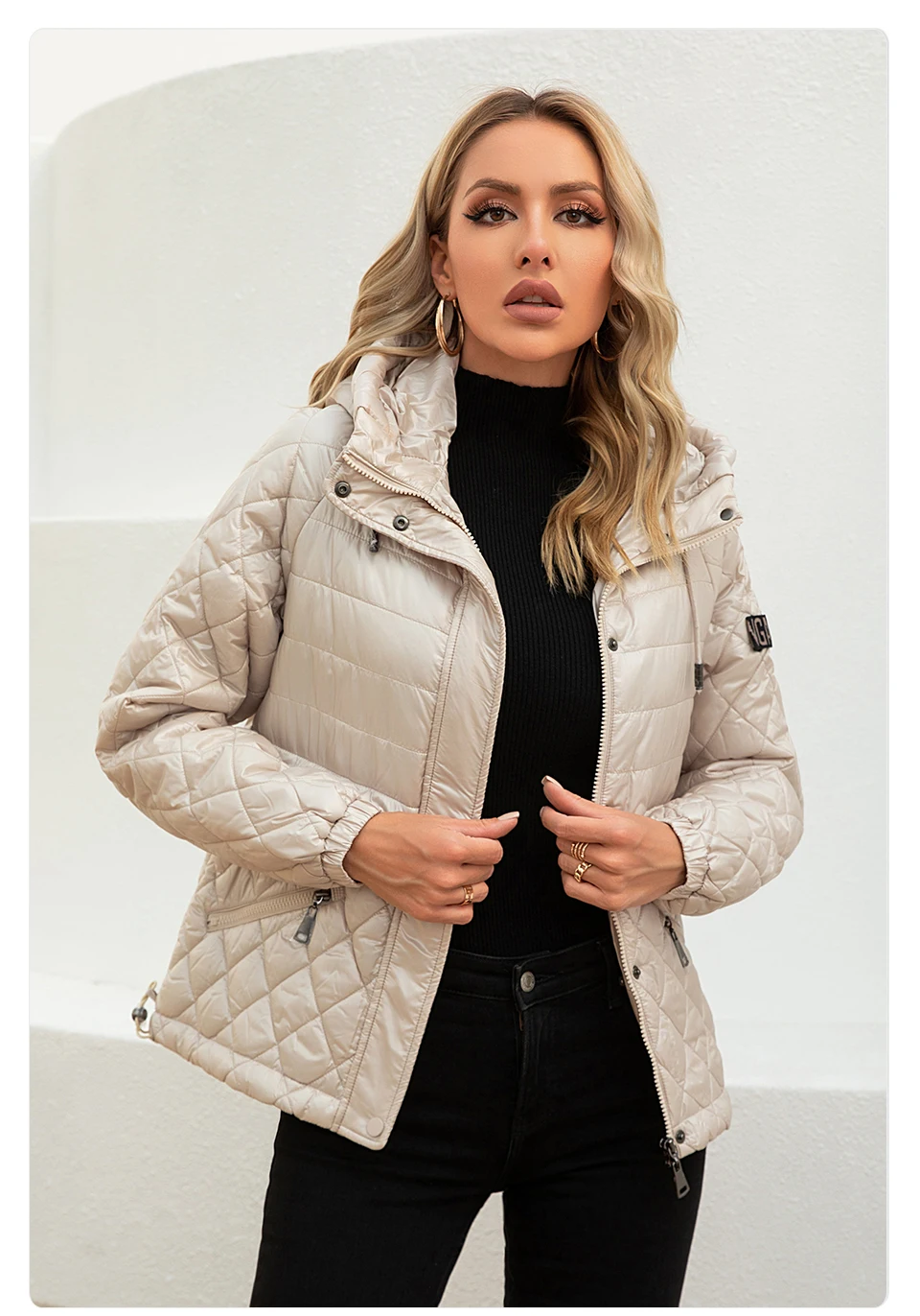 GASMAN 2022 Women's spring jacket fashion casual Short parka Thin Cotton hooded Coat women ladies jackets Warm outwear 21159