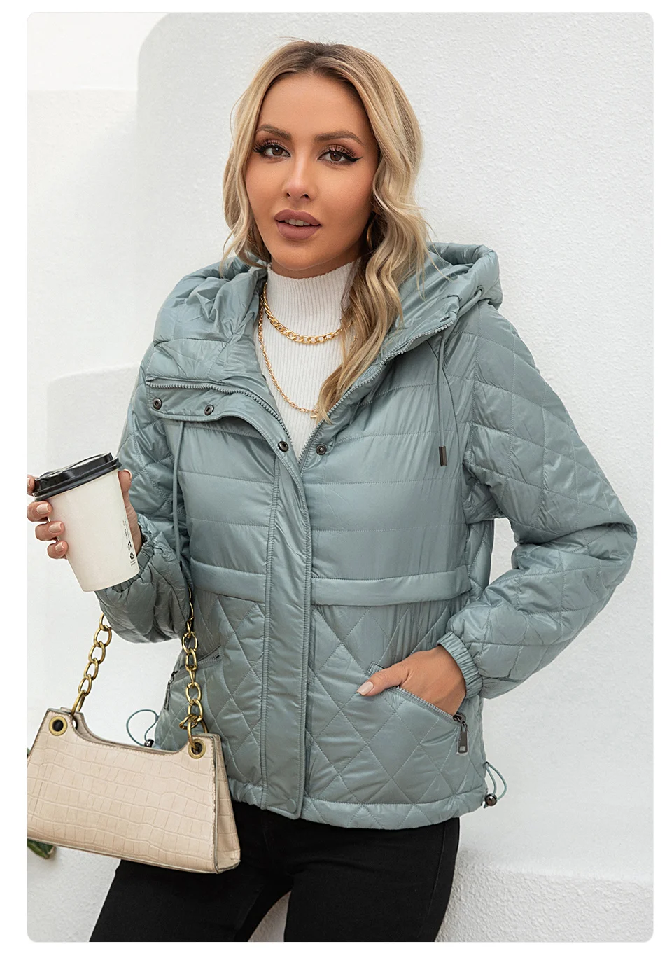 GASMAN 2022 Women's spring jacket fashion casual Short parka Thin Cotton hooded Coat women ladies jackets Warm outwear 21159