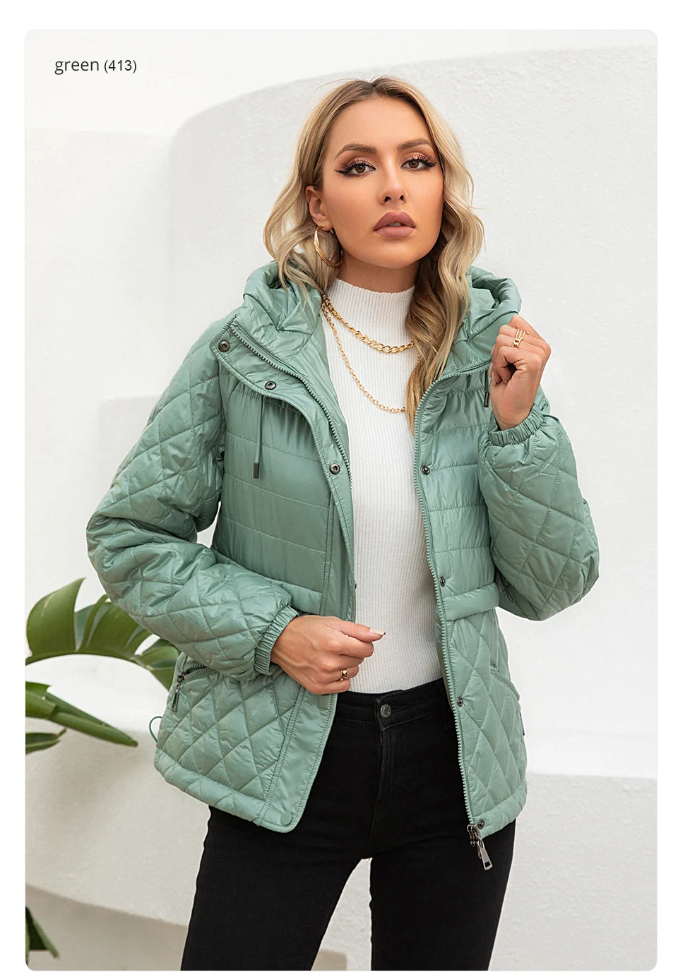 GASMAN 2022 Women's spring jacket fashion casual Short parka Thin Cotton hooded Coat women ladies jackets Warm outwear 21159