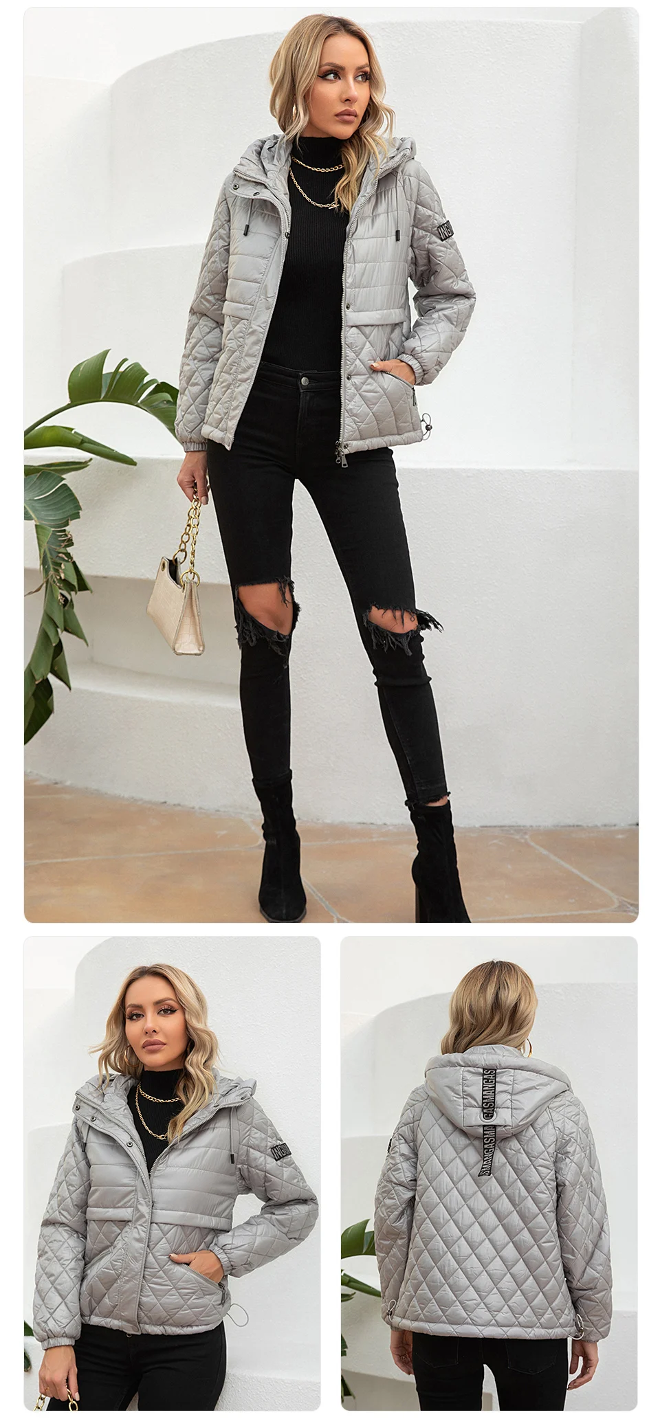 GASMAN 2022 Women's spring jacket fashion casual Short parka Thin Cotton hooded Coat women ladies jackets Warm outwear 21159