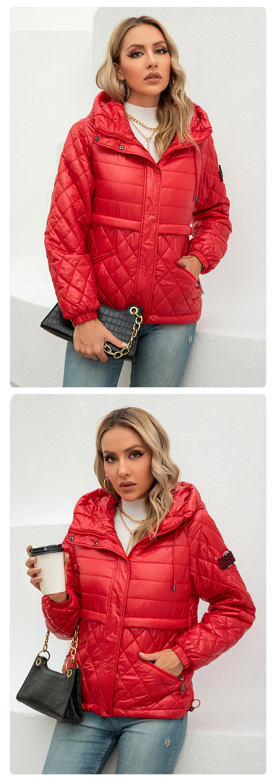 GASMAN 2022 Women's spring jacket fashion casual Short parka Thin Cotton hooded Coat women ladies jackets Warm outwear 21159