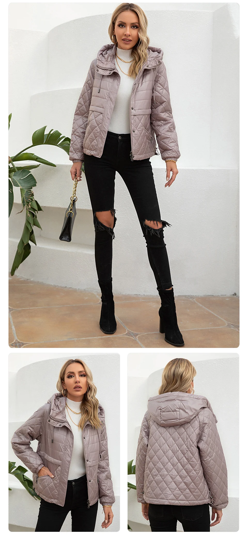 GASMAN 2022 Women's spring jacket fashion casual Short parka Thin Cotton hooded Coat women ladies jackets Warm outwear 21159