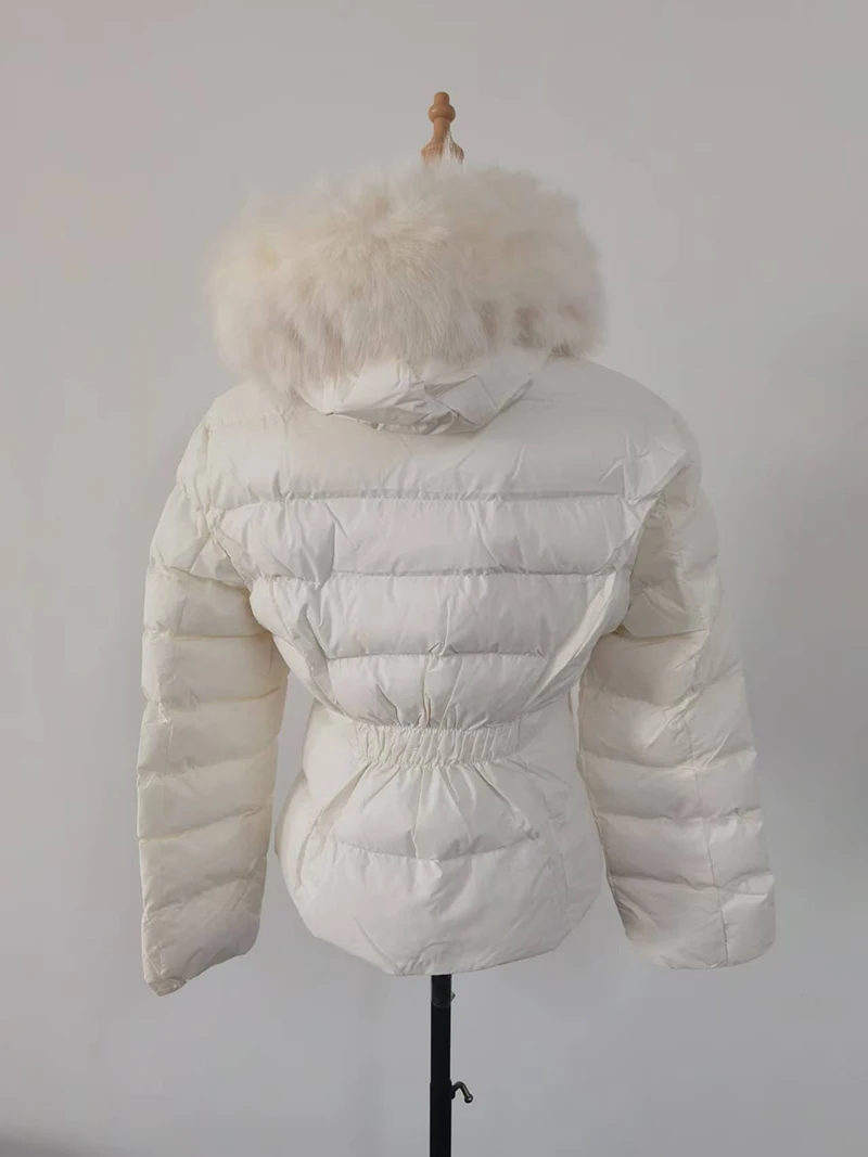 Korean Sweet Girl Fur Collar Hooded Cotton Jacket for Women's Winter Slim Fit Thickened Fashion White Cotton Clip Short Jacket