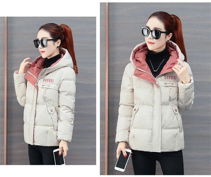 winter jacket women 2025 new Casual Parka Hooded Thick Down Cotton Padded Parka Female Jacket Short Coat Slim Warm Outwear