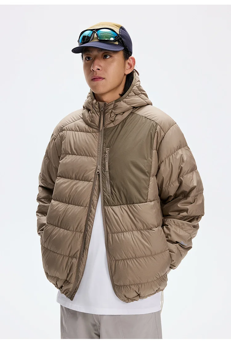 HKSH Outdoor Light Sport Color Contrast Hooded Down Jacket Women's Winter Mountain Leisure Waterproof Climbing Cotton Coat H2887