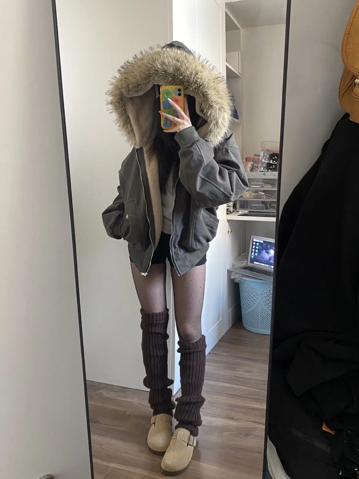 American Retro Faux Fur Collar Parkas Women Winter Loose Thick Fleece Lined Warm Jacket Female Fashion Street Padded Coat