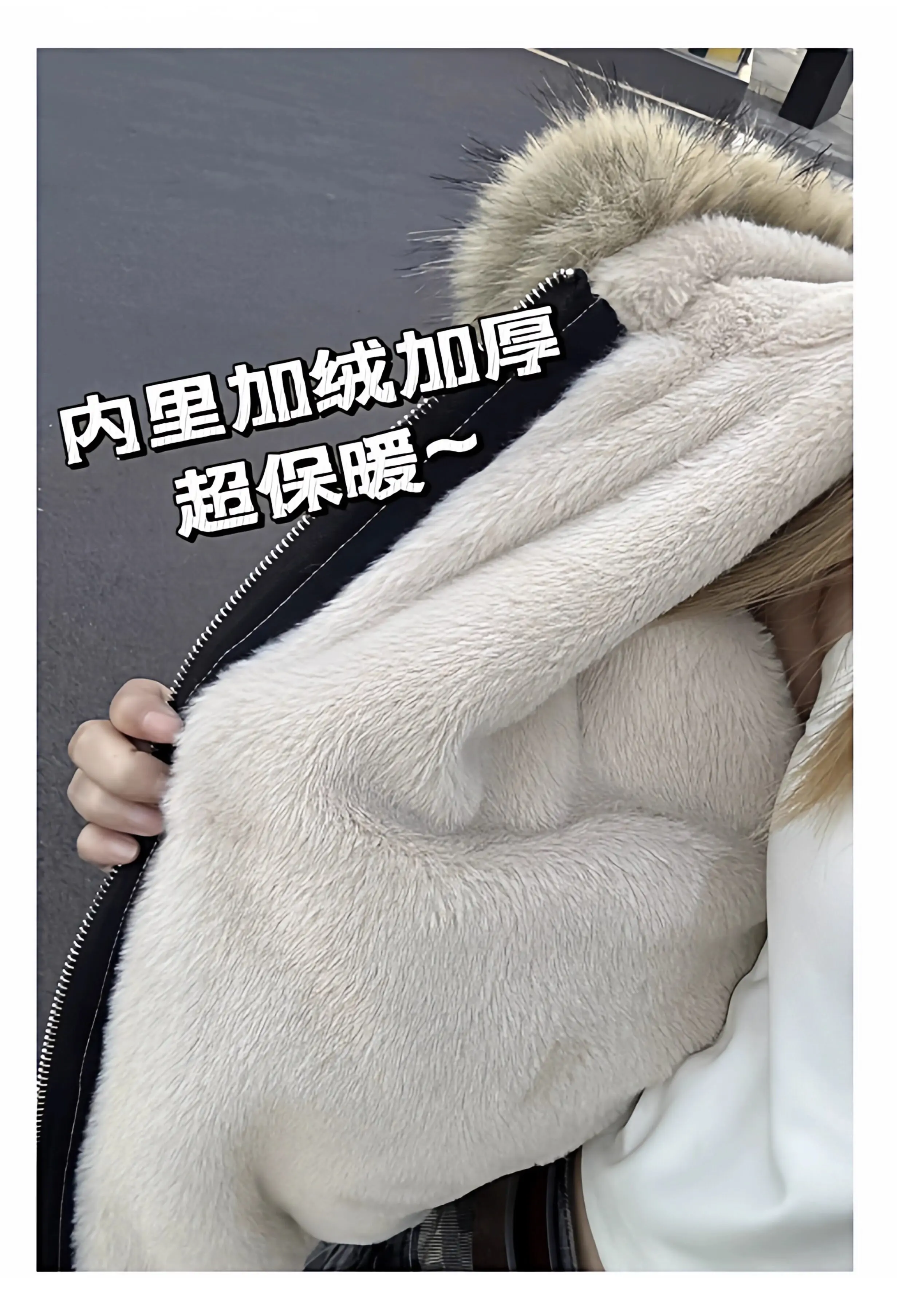 American Retro Faux Fur Collar Parkas Women Winter Loose Thick Fleece Lined Warm Jacket Female Fashion Street Padded Coat