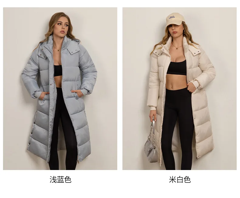 Women Long Coats Parkas Hooded Zipper Jackets Full Sleeve Thick Warm Y2k Streetwear Elegant Jacket Coat Autumn Winter 2026