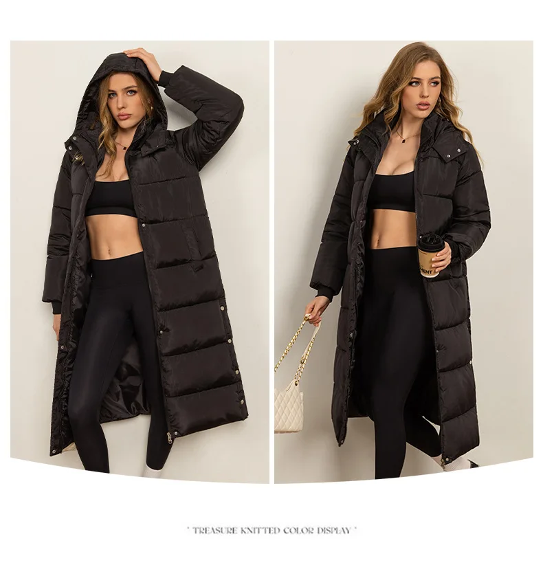 Women Long Coats Parkas Hooded Zipper Jackets Full Sleeve Thick Warm Y2k Streetwear Elegant Jacket Coat Autumn Winter 2026