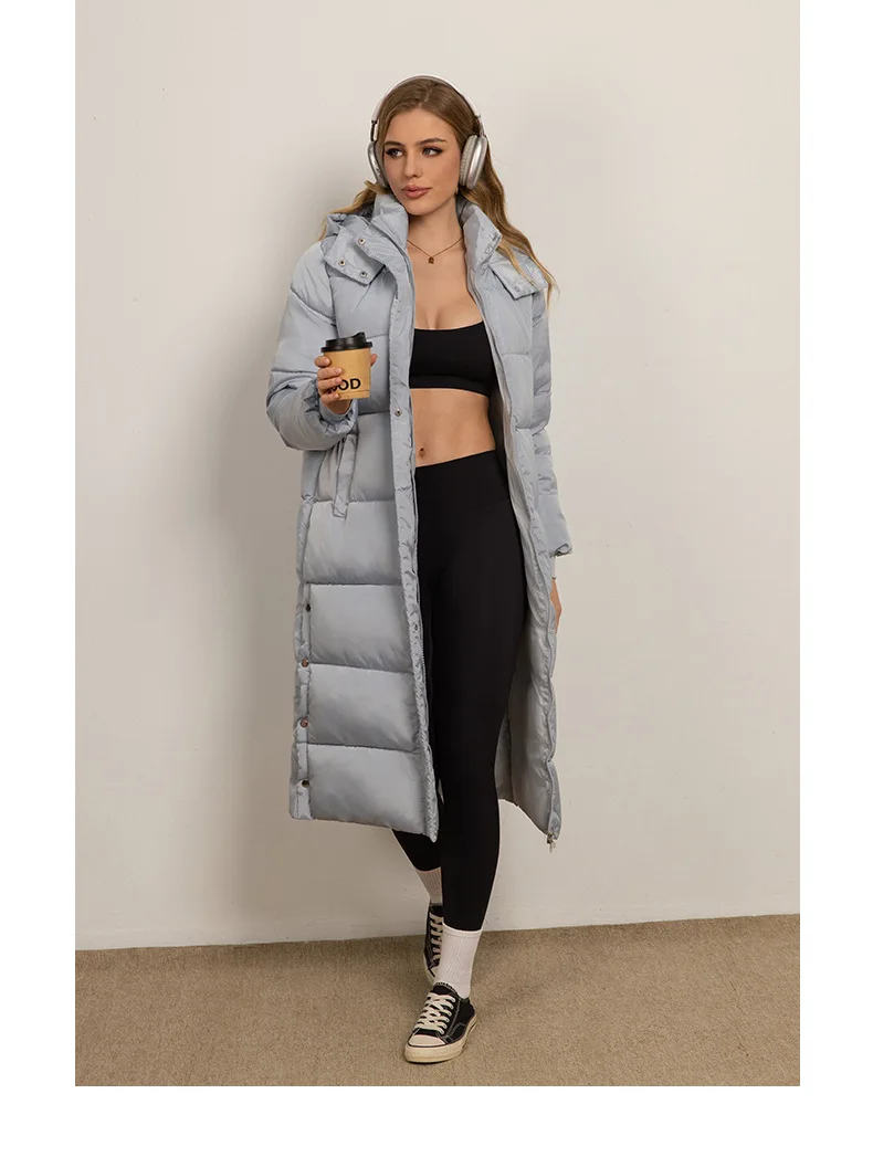 Women Long Coats Parkas Hooded Zipper Jackets Full Sleeve Thick Warm Y2k Streetwear Elegant Jacket Coat Autumn Winter 2026