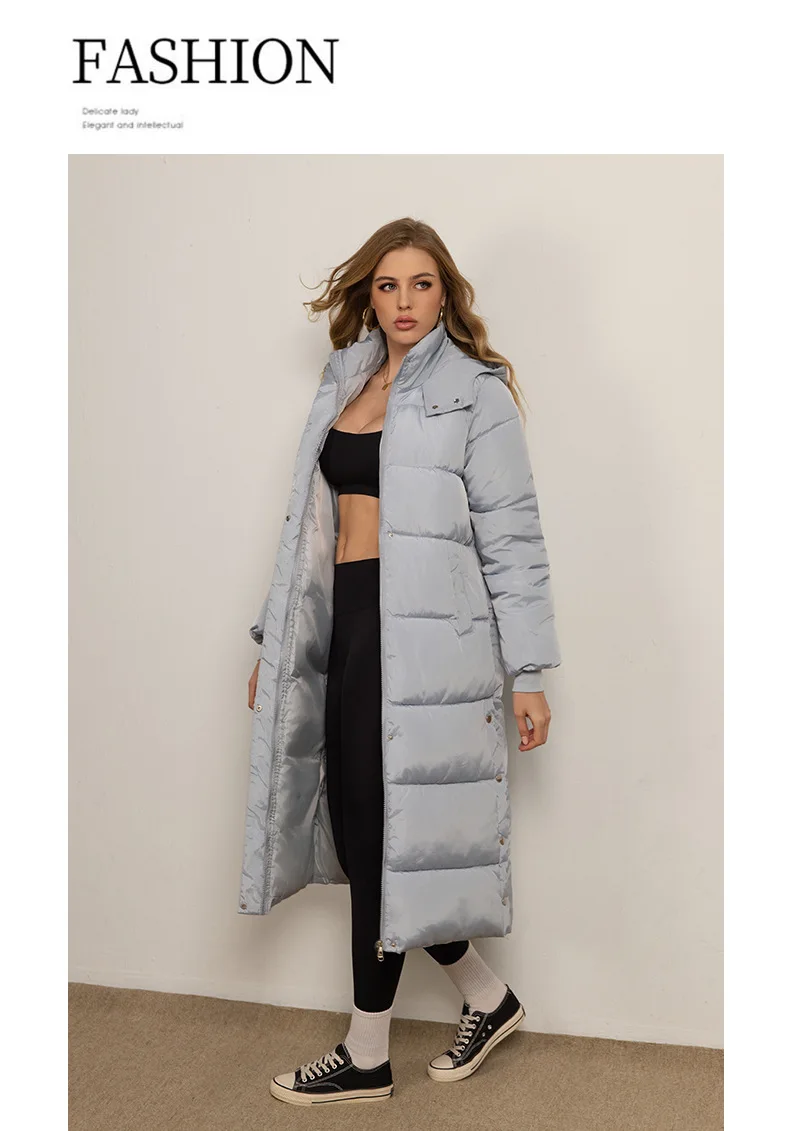 Women Long Coats Parkas Hooded Zipper Jackets Full Sleeve Thick Warm Y2k Streetwear Elegant Jacket Coat Autumn Winter 2026