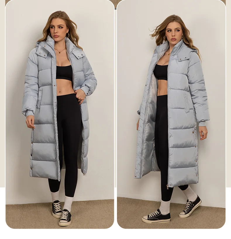 Women Long Coats Parkas Hooded Zipper Jackets Full Sleeve Thick Warm Y2k Streetwear Elegant Jacket Coat Autumn Winter 2026
