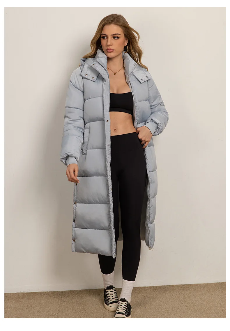 Women Long Coats Parkas Hooded Zipper Jackets Full Sleeve Thick Warm Y2k Streetwear Elegant Jacket Coat Autumn Winter 2026