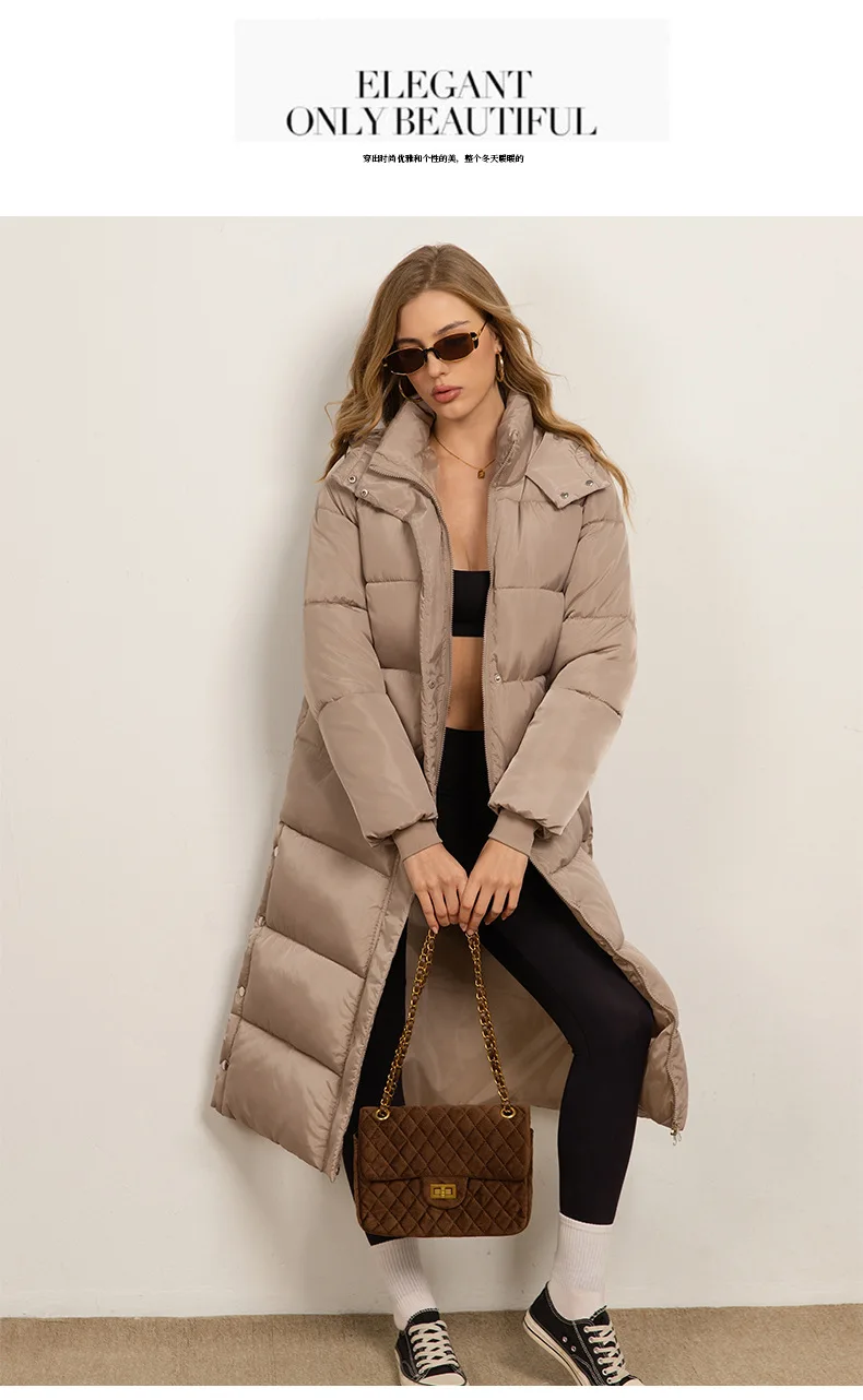 Women Long Coats Parkas Hooded Zipper Jackets Full Sleeve Thick Warm Y2k Streetwear Elegant Jacket Coat Autumn Winter 2026
