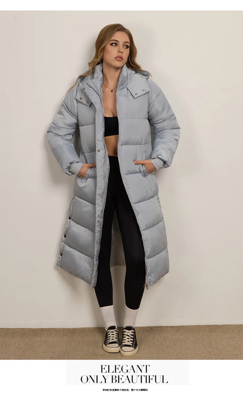 Women Long Coats Parkas Hooded Zipper Jackets Full Sleeve Thick Warm Y2k Streetwear Elegant Jacket Coat Autumn Winter 2026