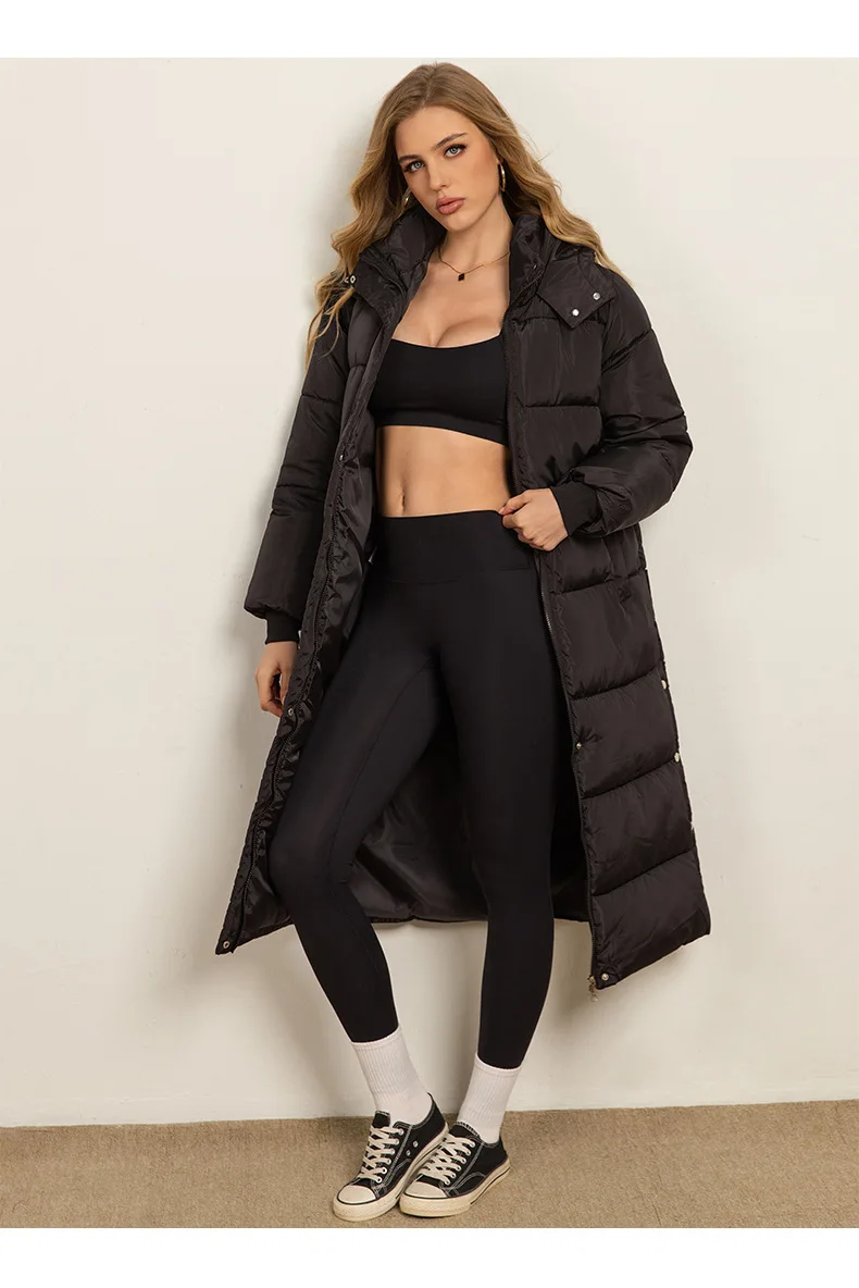 Women Long Coats Parkas Hooded Zipper Jackets Full Sleeve Thick Warm Y2k Streetwear Elegant Jacket Coat Autumn Winter 2026