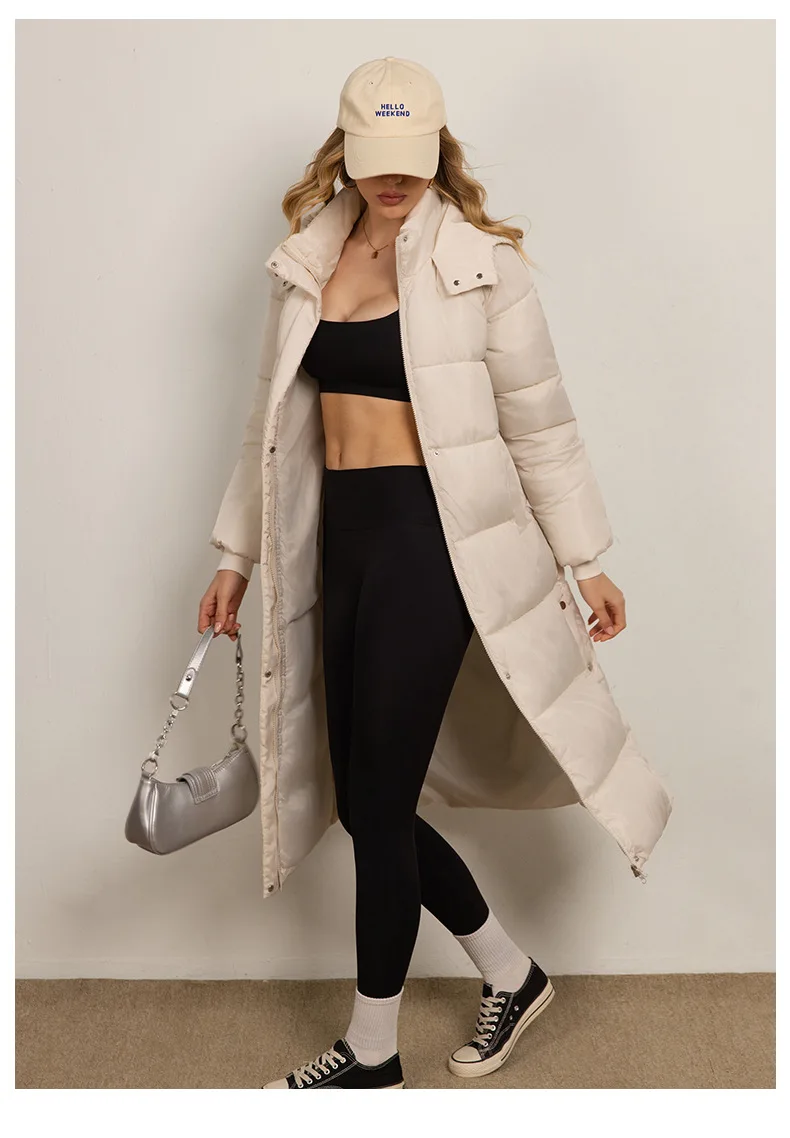Women Long Coats Parkas Hooded Zipper Jackets Full Sleeve Thick Warm Y2k Streetwear Elegant Jacket Coat Autumn Winter 2026