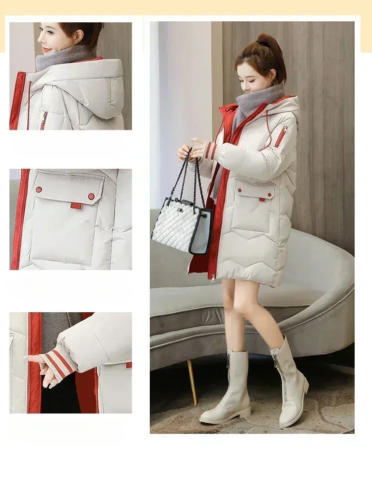 Winter Women Jacket Coats Long Parkas Female Down Cotton Hooded Overcoat Thick Warm Jackets Windproof Casual Student Coat 2026