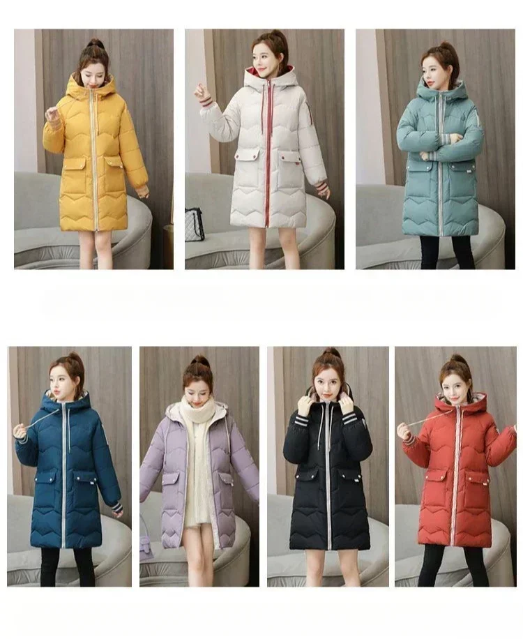Winter Women Jacket Coats Long Parkas Female Down Cotton Hooded Overcoat Thick Warm Jackets Windproof Casual Student Coat 2026