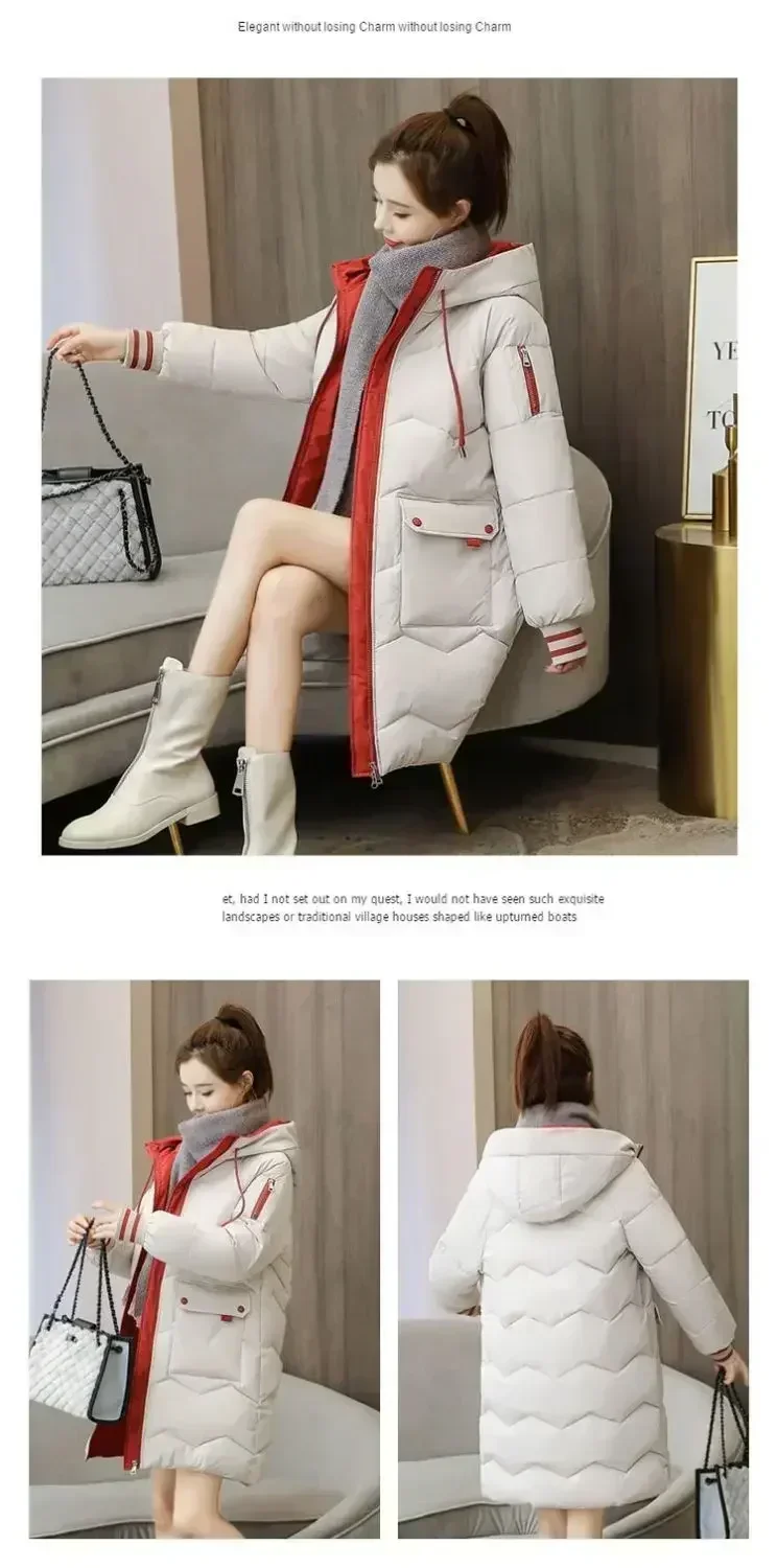 Winter Women Jacket Coats Long Parkas Female Down Cotton Hooded Overcoat Thick Warm Jackets Windproof Casual Student Coat 2026
