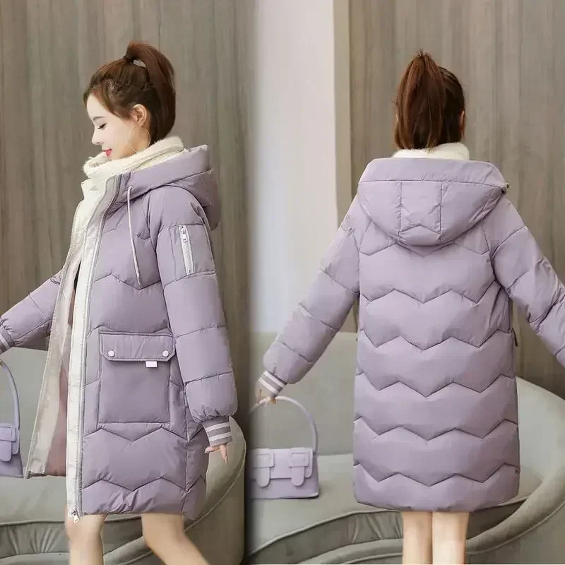 Winter Women Jacket Coats Long Parkas Female Down Cotton Hooded Overcoat Thick Warm Jackets Windproof Casual Student Coat 2026