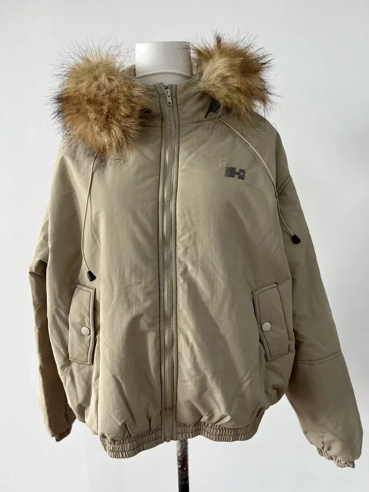 American Retro New Women Tops Parkas Coats Winter Fur Collar Hooded Long Sleeve Loose All Match Female Quilted Jacket Clothing
