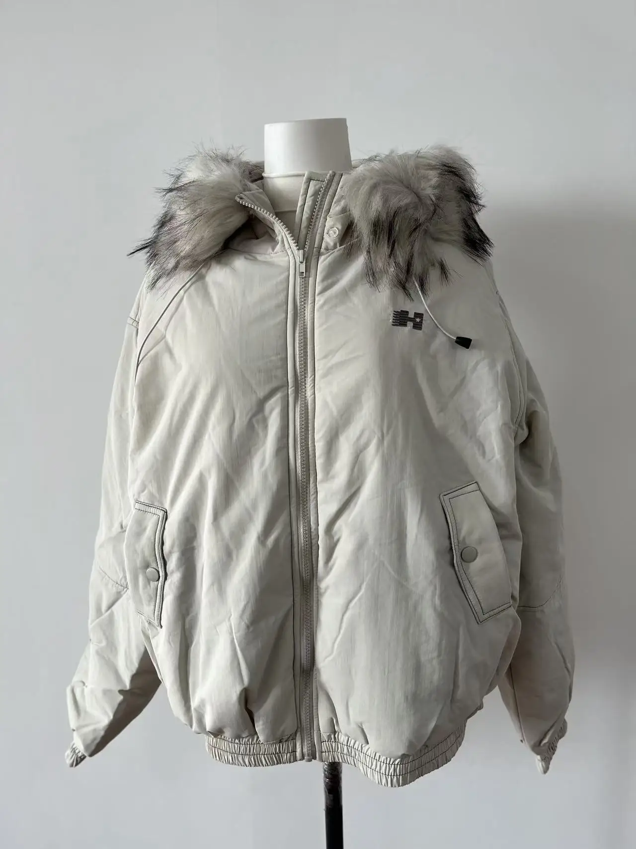 American Retro New Women Tops Parkas Coats Winter Fur Collar Hooded Long Sleeve Loose All Match Female Quilted Jacket Clothing