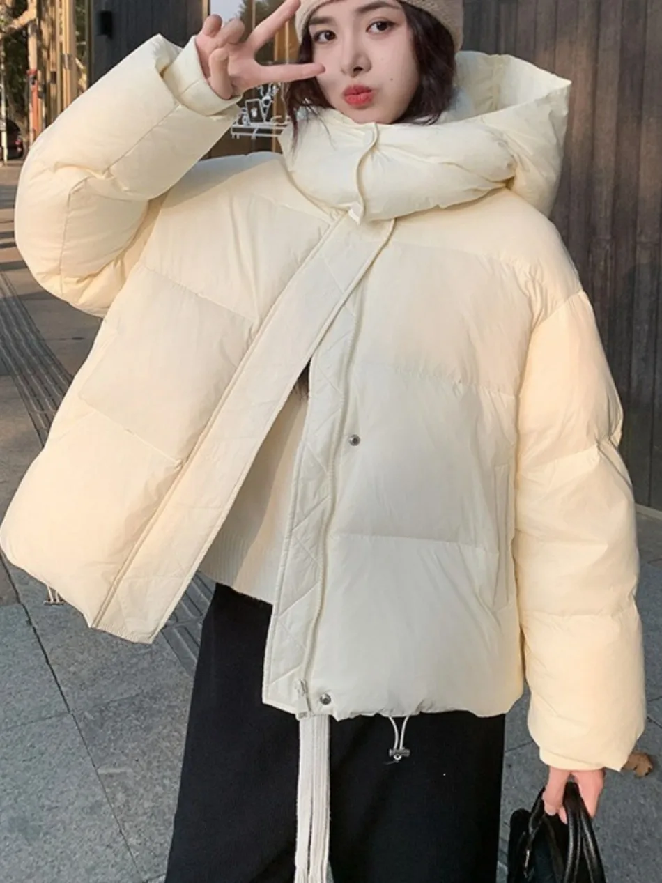2026 New Winter  Puffer Jacket Women Fashion Hooded Down Cotton Overcoat Female Loose Casual Warm Parkas Outerwear