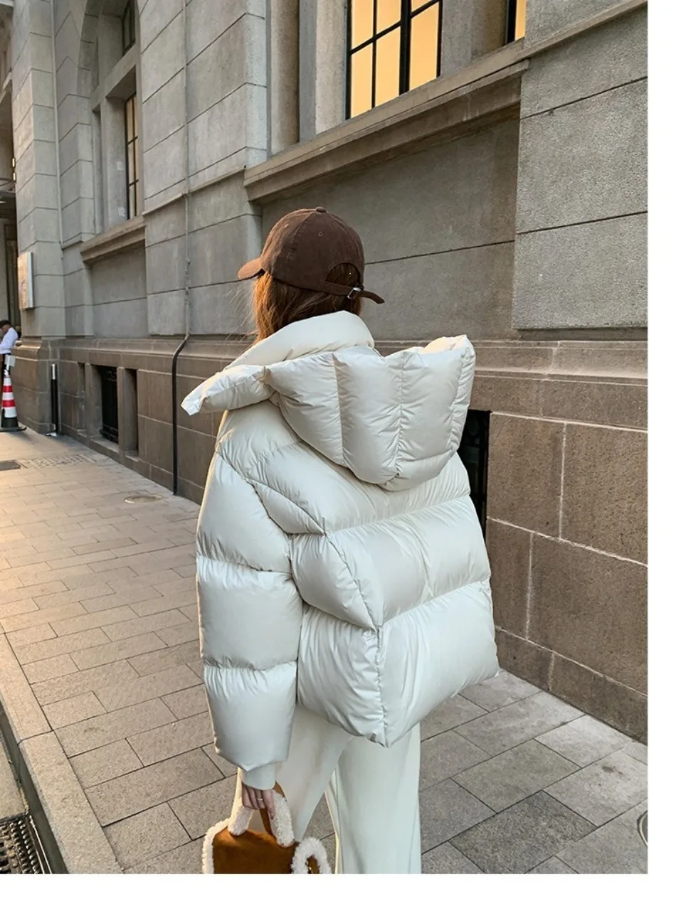 2026 New Winter  Puffer Jacket Women Fashion Hooded Down Cotton Overcoat Female Loose Casual Warm Parkas Outerwear
