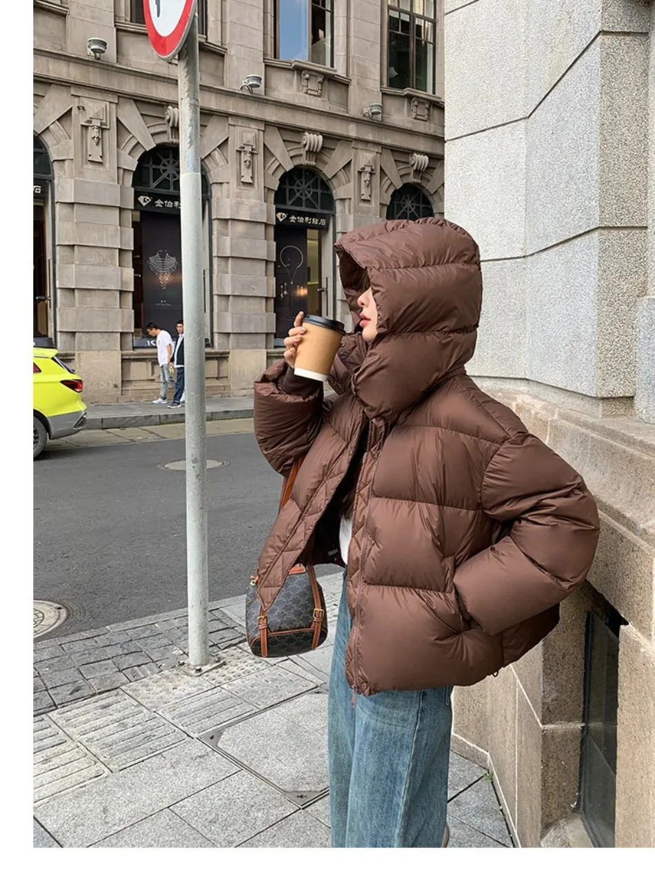 2026 New Winter  Puffer Jacket Women Fashion Hooded Down Cotton Overcoat Female Loose Casual Warm Parkas Outerwear