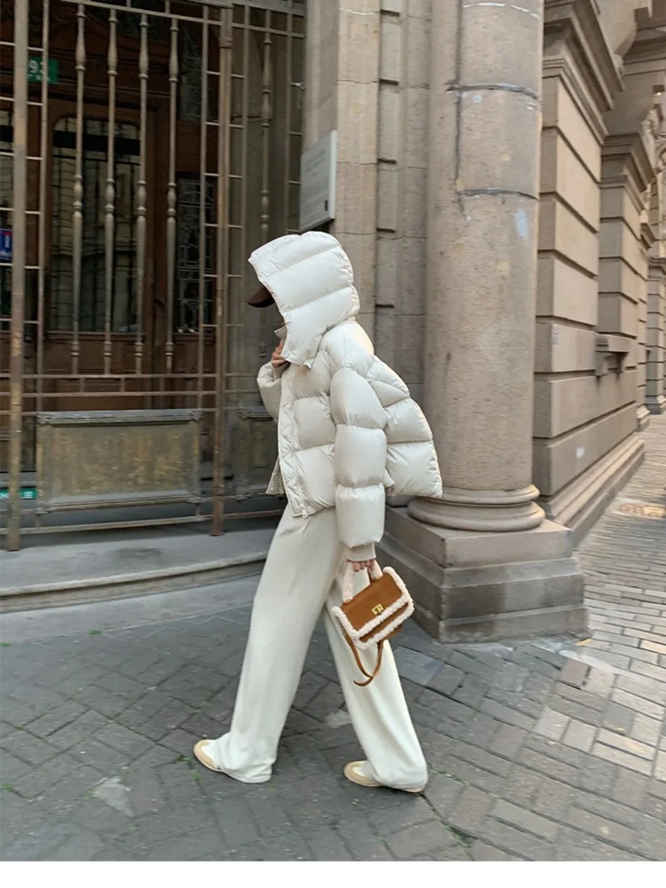 2026 New Winter  Puffer Jacket Women Fashion Hooded Down Cotton Overcoat Female Loose Casual Warm Parkas Outerwear