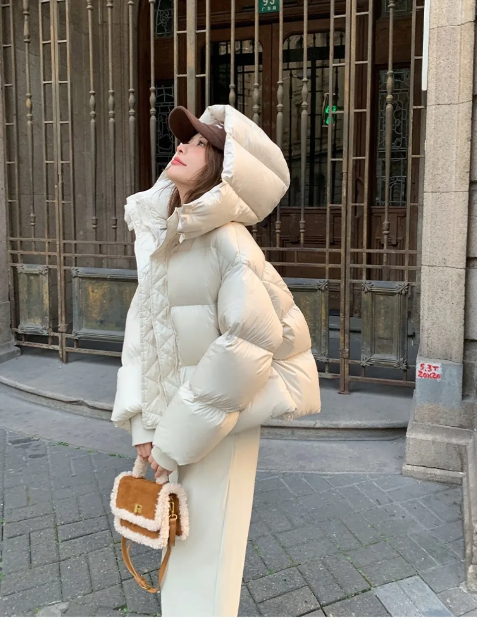 2026 New Winter  Puffer Jacket Women Fashion Hooded Down Cotton Overcoat Female Loose Casual Warm Parkas Outerwear