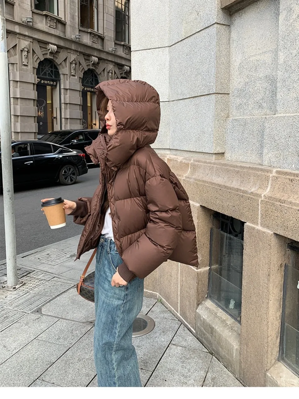 2026 New Winter  Puffer Jacket Women Fashion Hooded Down Cotton Overcoat Female Loose Casual Warm Parkas Outerwear