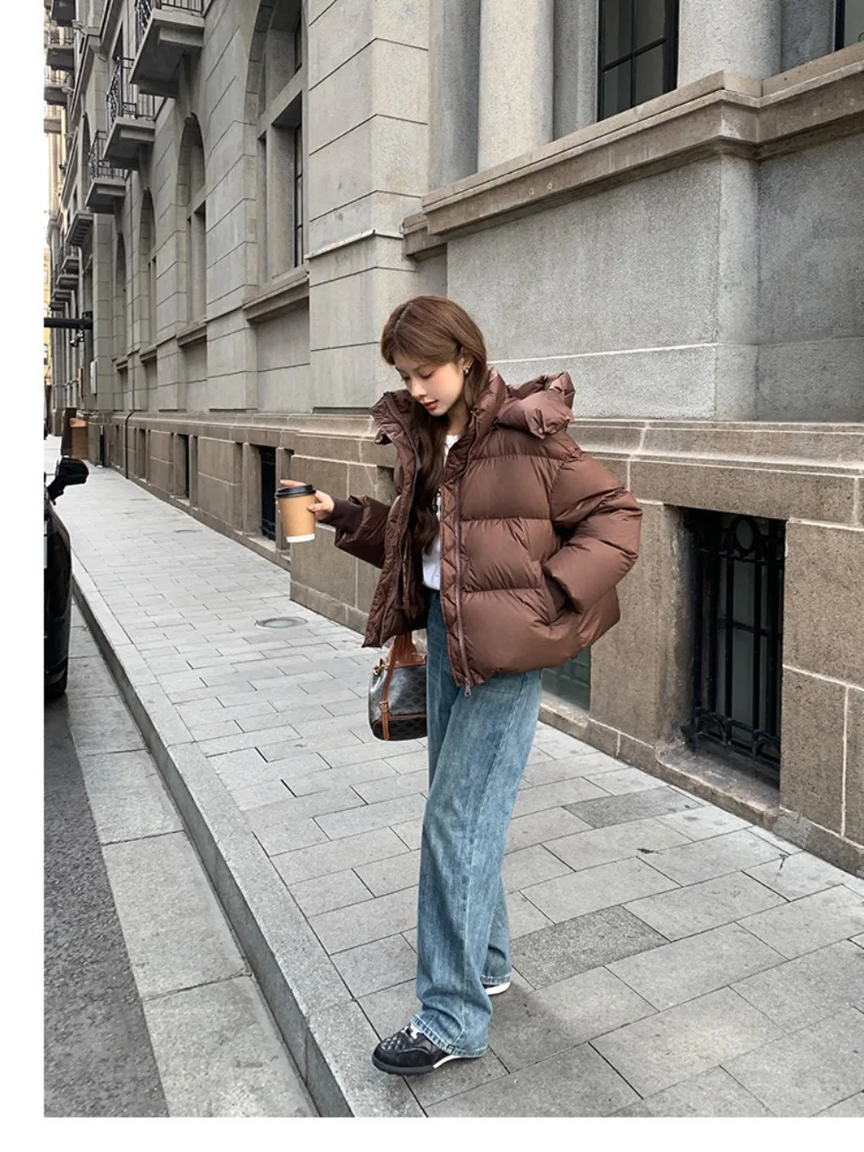 2026 New Winter  Puffer Jacket Women Fashion Hooded Down Cotton Overcoat Female Loose Casual Warm Parkas Outerwear