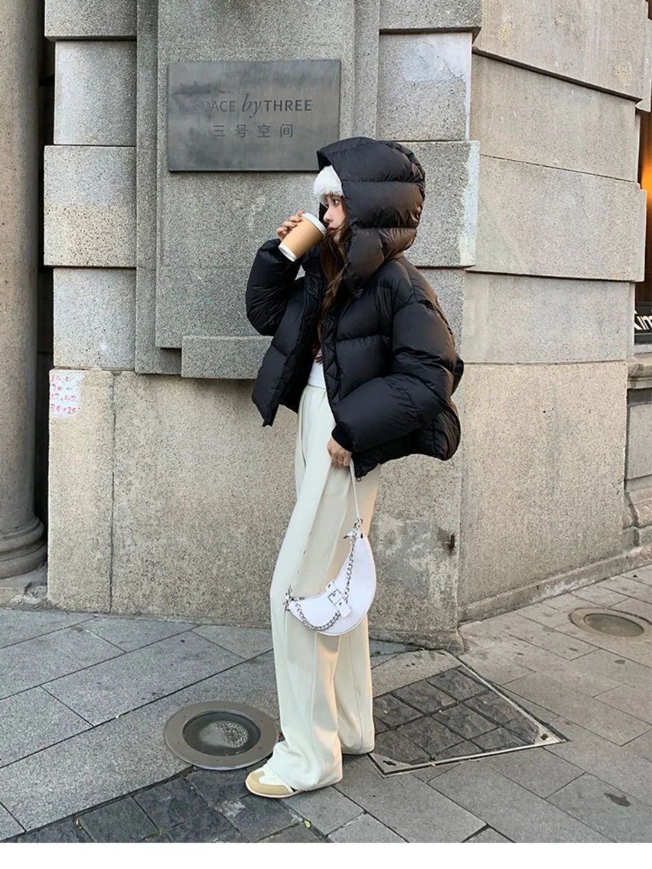 2026 New Winter  Puffer Jacket Women Fashion Hooded Down Cotton Overcoat Female Loose Casual Warm Parkas Outerwear