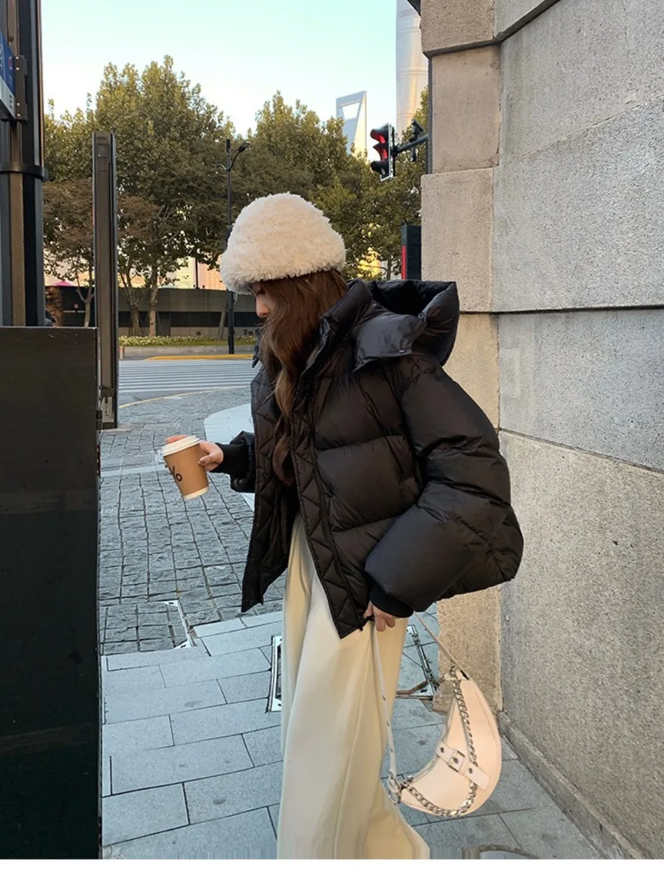 2026 New Winter  Puffer Jacket Women Fashion Hooded Down Cotton Overcoat Female Loose Casual Warm Parkas Outerwear